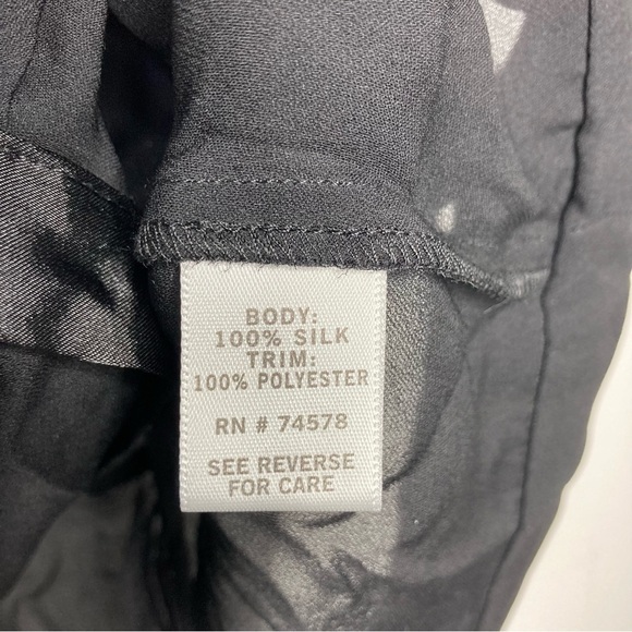 NWT Cache silk blouse black tie front size medium - Picture 6 of 10